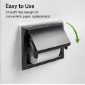 Suporte de parede para papel higiênico embutido preto fosco