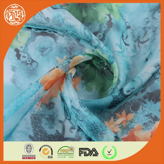 100% poly twisting 30D chiffon dyed/printed fabric