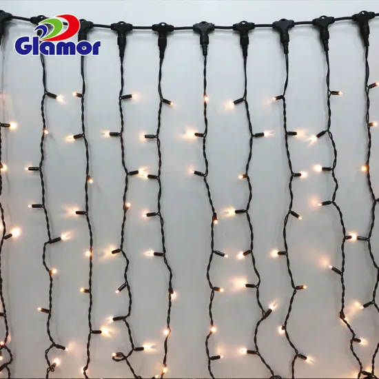 100-120V Outdoor IP65 Christmas Light Curtain Icicle Fairy Lights with Rubber Cable