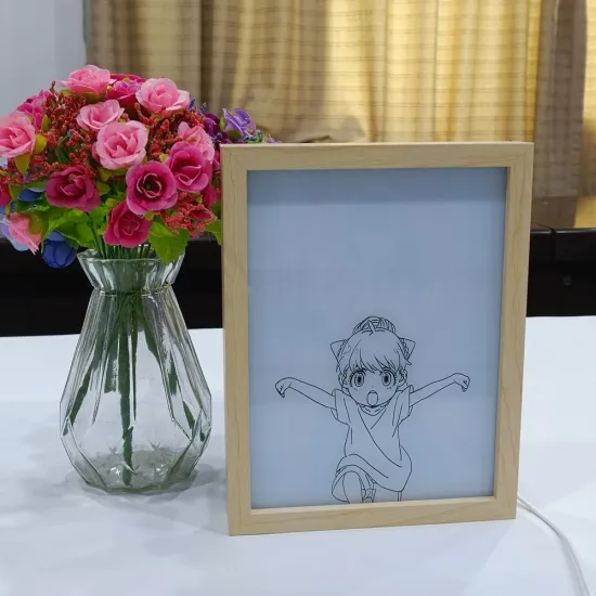 Romantic LED Painting Lamp: 3D Art Wall Decor with Wood Photo Frame USB Home Night Light