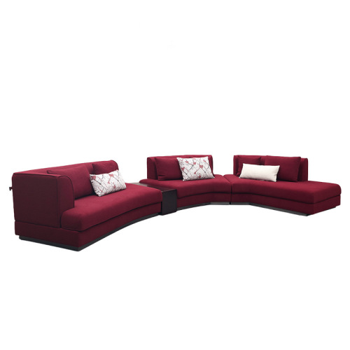 Sofa Fabrik Melengkung Mewah untuk Vila Moden