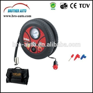 High quality DC12V/24V DOUBLE CYLINDER tyre shape car air compressor