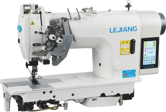 Automatic thread cutting double needle flat sewing machine