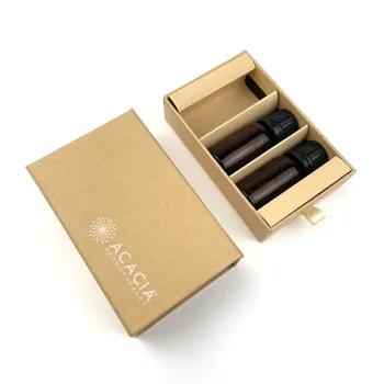 Custom Khaki Luxury Matte Sliding Gift Box for Perfume Sample Lotion Essential Oil