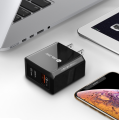 20W 2-porta QC3.0 e carregador de parede USB Type-C