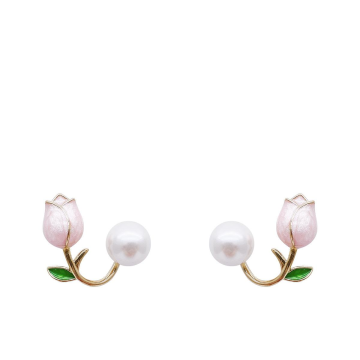 Anting -anting Pearl Tulip: Penyataan Fesyen Korea Selatan untuk Pencinta Sweetflower