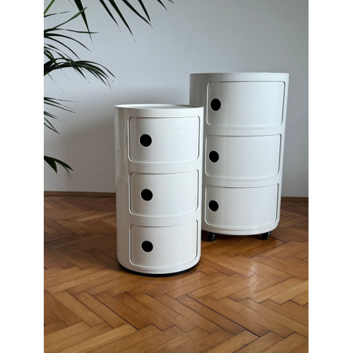 Plastic 3 Drawer Sliding Barrel Modern Bedroom Nightstand