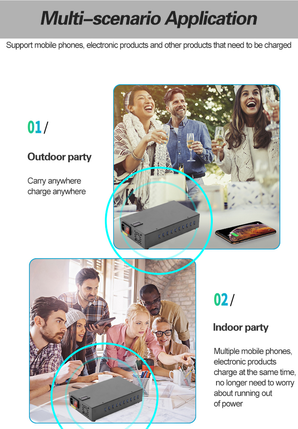 Ten-port charger can be used in various scenarios Ten-port charger can be used in various scenarios
