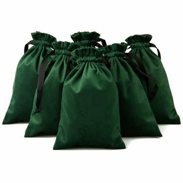 Green Velvet jewelry Gift Drawstring Bag