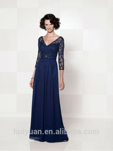 formal long sleeve deep v neck lace bridesmaid dress two color