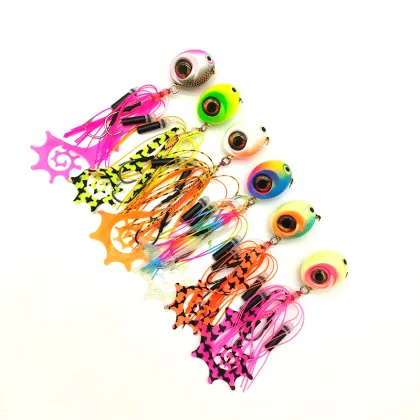 Luminous Glow Slider Snapper Sea Bream Bottom Jig Heads with Skirts - Various Weights (60g-200g)