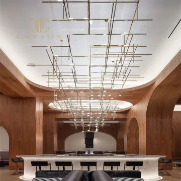 Artistic Design Oversize Led Restaurant Chandelier