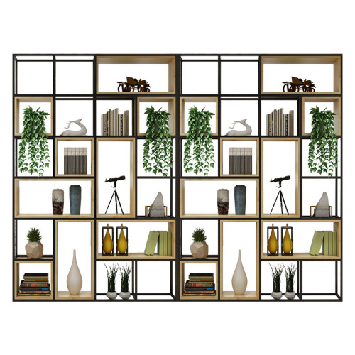 Unidades de parede de estante de estante de madeira sólida para sala de estar