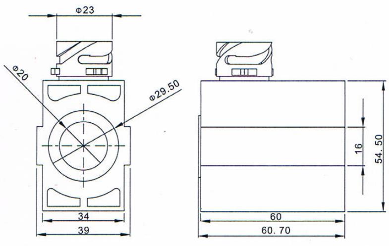 Overall dimension of 5392900070 EKS Type Solenoid Coil AC220V