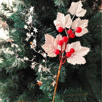 Artificial Red Berry and Pine Cone Christmas Picks for Xmas Tree Decoration