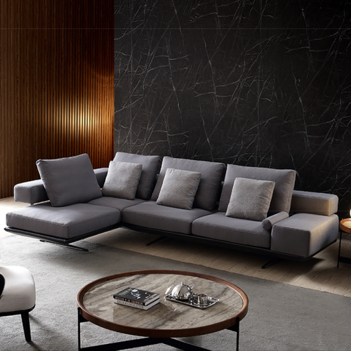 Perabot ruang tamu mewah ringan gaya Itali sofa ladang kayu pepejal sofa modular berbentuk L set perabot rumah moden