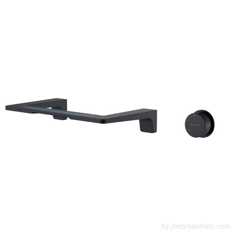 Matte Black Single Lever Lever Wall Mouped Basin ծորակ