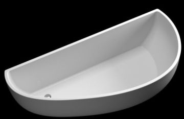 Fan - Shaped Bathroom Solid Surface Shower Tray With Overflow Hole