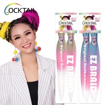 layered end pre stretched synthetic bundles of ez braiding hair, hot water hair ez-braid in stock