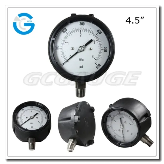 High quality 4.5 inch polypropylene case process manometer with bottom mounting