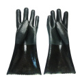 Black working sandy gloves pvc coated oil resistant