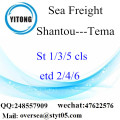 Consolidation de LCL de Shantou Port à Tema