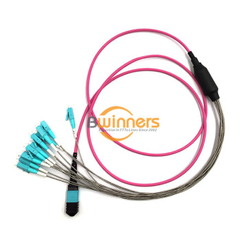 12F MPO-LC PC SX OM4 สายแพทช์ไฟเบอร์
