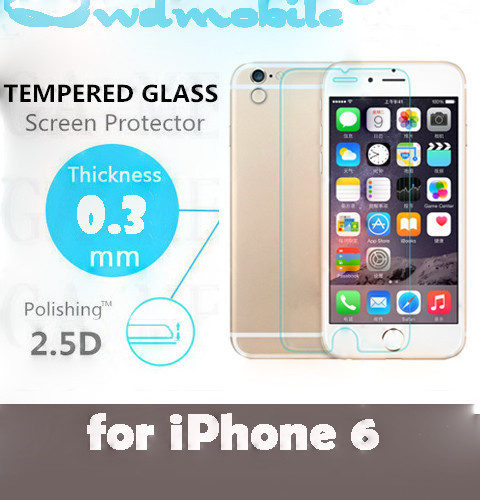 factory wholesale tempered glass screen protector for iPhone 6 / 6 Plus 0.3mm 2.5D 9H