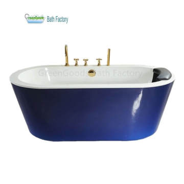Hot Sale Modern Acrylic Oval Soaking Bathtub with Faucets