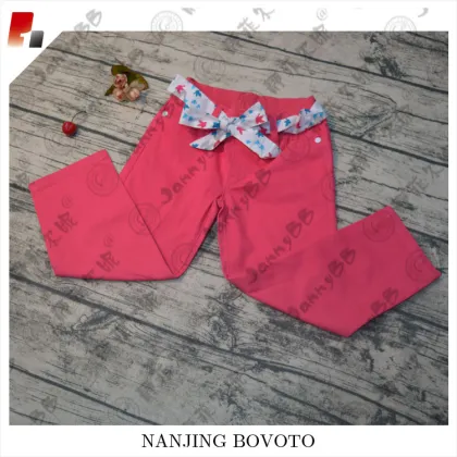 adjustable sash rose red denim jeans pants