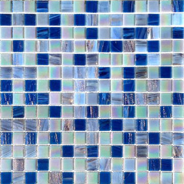 Iridescent Mixed with Gold Lines Glass Mosaic Tiles