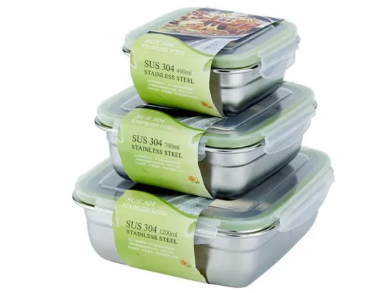 Square 304 Stainless Steel Leakproof Sealed Lunch Box