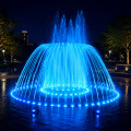Fuente musical circular al aire libre.