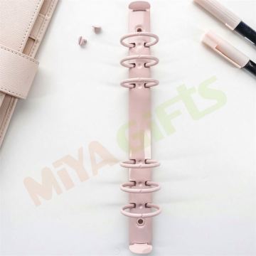Custom Metal Quality A5A6A7 Ring Binder Diary Planner Organizer in Pink Blush Color
