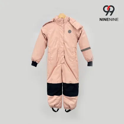 Kids Pink & Black One Piece Snowsuit