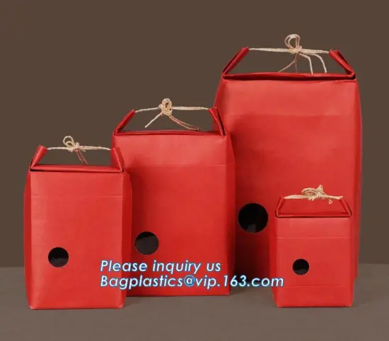 Eco-friendly material kraft paper rice bags for rice packaging, portable kraft paper bags wholesale rice grains wolfberry tea dr