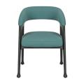 New design blue leather backrest single chairs