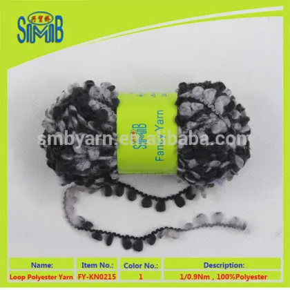 Oeko-Tex good sell loops and threads yarn from Chinese factory 100% polyester fancy boucle knitting yarn