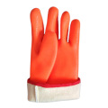 Fluorescent Double Dipped.Sandy Finish PVC Glove 35cm