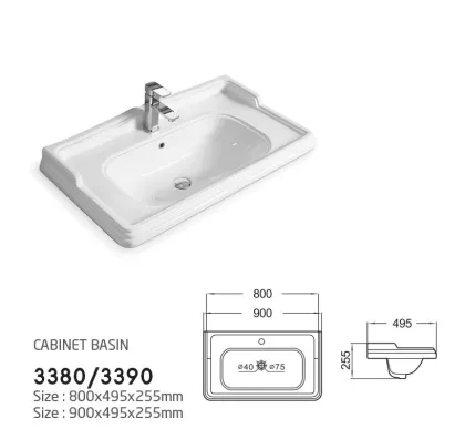 CE Approved China Deep Cabinet Wash Basin 603