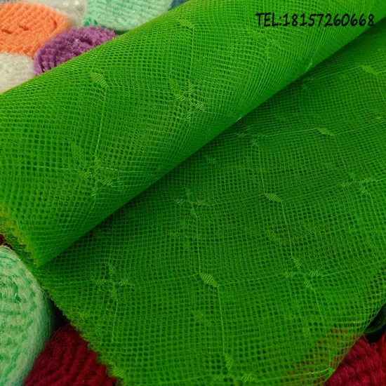 China supplier green Jacquard 100% polyester mosquito net fabric