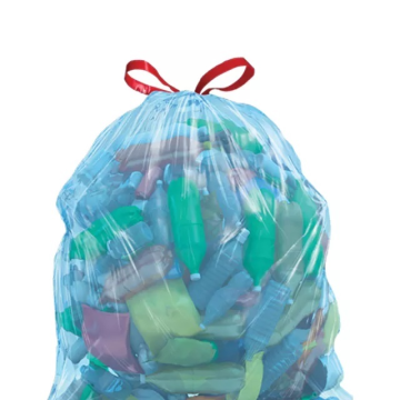 Recycled Custom Eco-Friendly 13 Gallon White Plastic Drawstring Trash Bags
