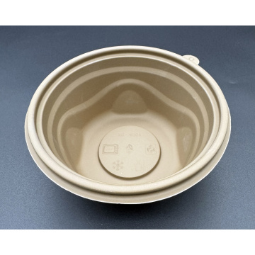 Fully degradable round reed lunch box