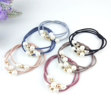 10PCS Cute Multilayer Pearl Hairband Princess Headwear Elastic Hair Bands Girls Mini Headdress Tie Gum Ropes Hair Accessories