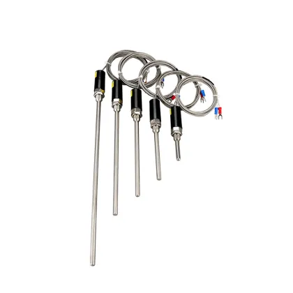 Industrial Grade PT100 Thermocouple Probe K/E Type Stainless Steel Temperature Sensor