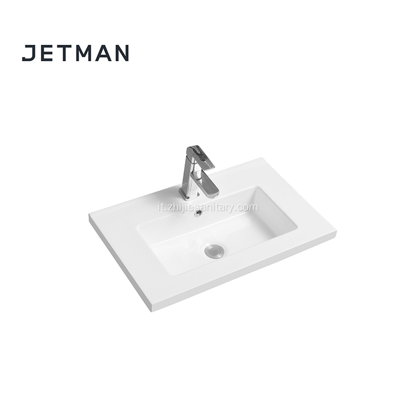 Lavamani rettangolare in ceramica da bagno