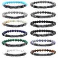 Gemstone 8 mm perles rondes à facettes Abacus Bracelets magnétiques Abacus Hematite Bracelets Crystal Quartz Stretch Bangle pour hommes femmes