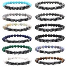 Gemstone 8 mm perles rondes à facettes Abacus Bracelets magnétiques Abacus Hematite Bracelets Crystal Quartz Stretch Bangle pour hommes femmes