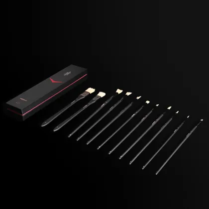 Black Knight Paint Brushes 11PCs Black