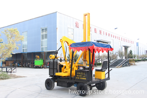 Four-wheel Hydraulic Road Piling Machine Small Piling Driver